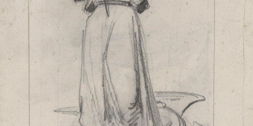 image for: Claudi Lorenzale - Santa Margarida (anvers) / Estudis per a santa Margarida (revers) - Cap a 1868