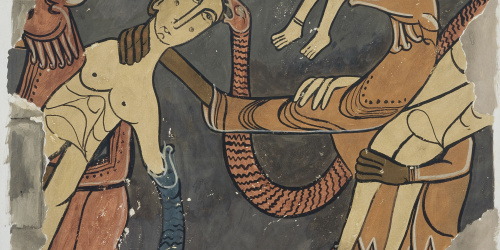 image for: Joan Vallhonrat - Reproducció de les pintures de Santa Maria de Taüll. Fragment de l'Infern - 1908