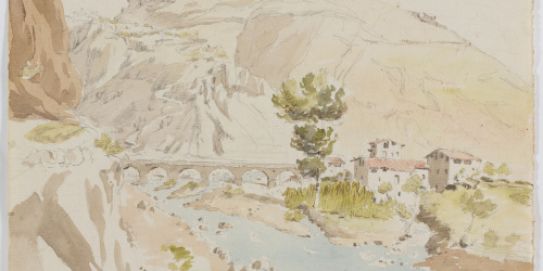 image for: Adolphe Hedwige Alphonse Delamare - Vista de Cardona i del Pont de la Coromina - Dissabte 30 de juliol de 1825