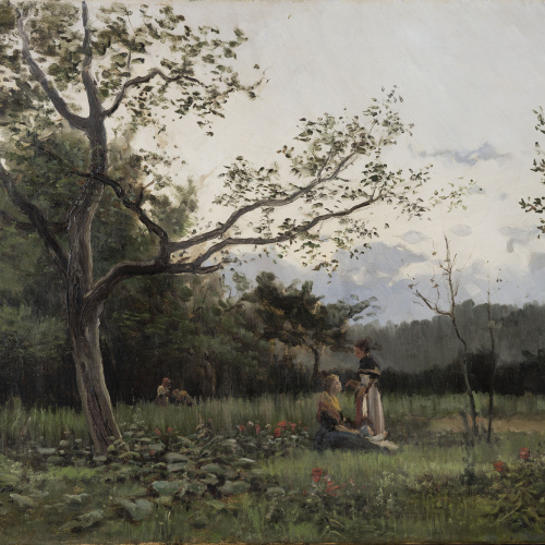 Joaquim Vayreda - Noies en un prat - Cap a 1876-1882
