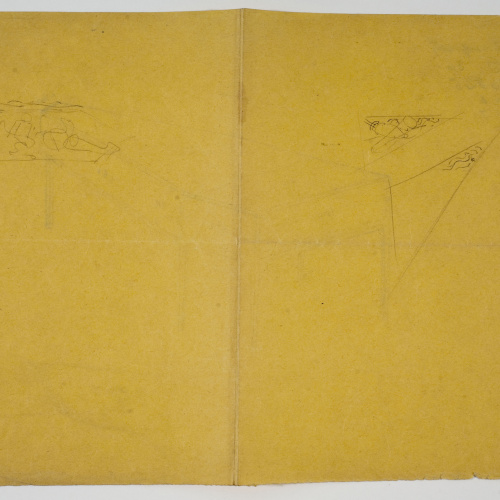 Xavier Nogués - Projecte no realitzat per a la decoració d&#039;un piano de cua (anvers) / Croquis inconcret (revers) - Segon quart del segle XX [1]