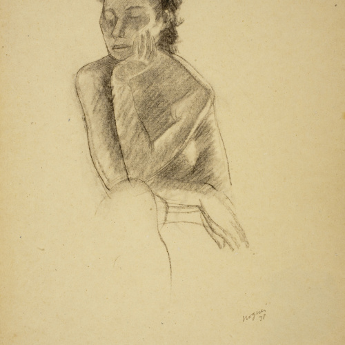 Xavier Nogués - Dona asseguda (anvers) / Cap de dona (revers) - 1938 (anvers)