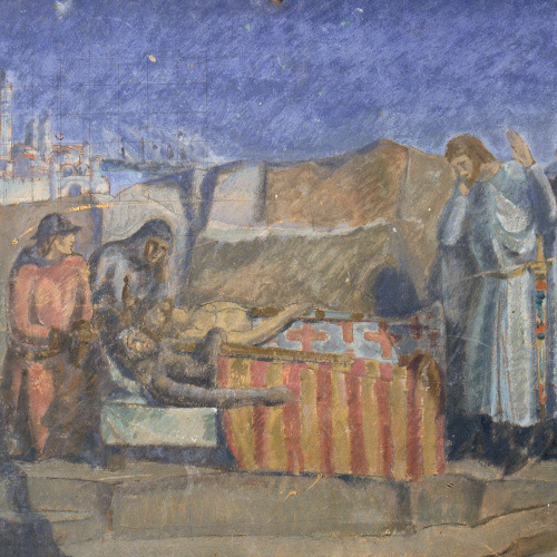 Francesc d&#039;Assís Galí - Jaume I davant els cadàvers dels germans Montcada - Cap a 1928-1929