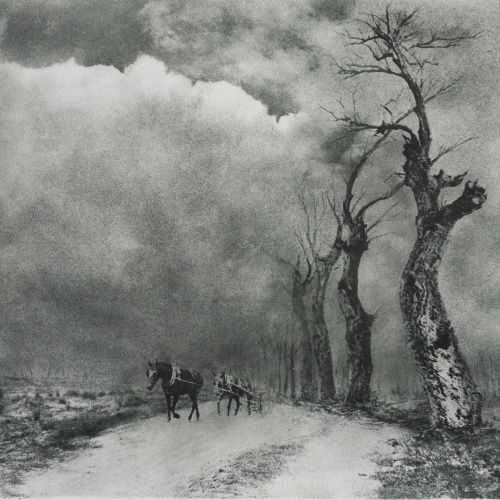 image for: Josep Maria Casals i Ariet - Camí de poble amb cavalls - No datat