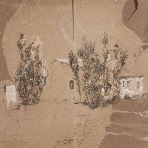 image for: Ramon Martí i Alsina - Masia i arbres - 18 d&#039;abril de 1861