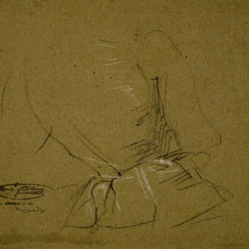 image for: Ramon Martí i Alsina - Estudi de tors masculí vestit per al quadre &quot;La companyia de Santa Bàrbara&quot; - Cap a 1891