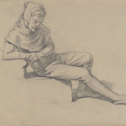 image for: Claudi Lorenzale - Home vestit amb indumentària medieval - Cap a 1850-1870