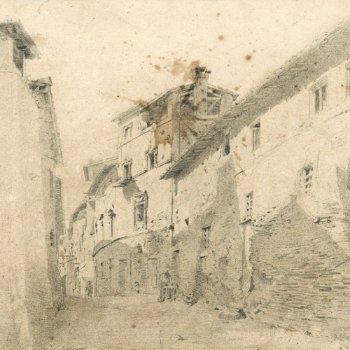 Josep Lluís Pellicer - Via dei Genovesi, Trastevere (Roma) - Cap a 1867-1868 image for: Josep Lluís Pellicer - Via dei Genovesi, Trastevere (Roma) - Cap a 1867-1868