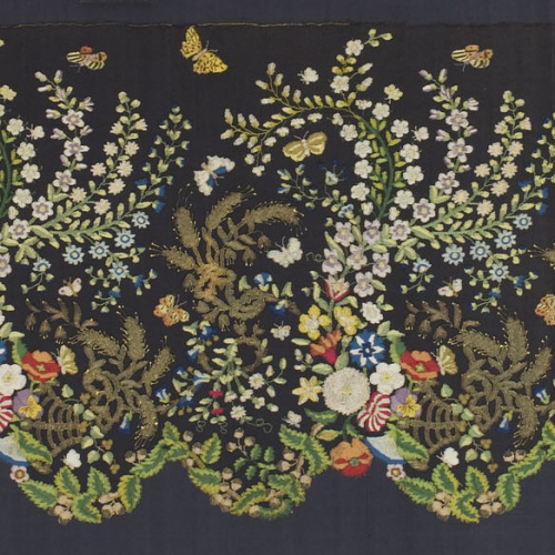 image for: Anònim - Volant de cobrellit de blonda policroma - Cap a 1830-1860