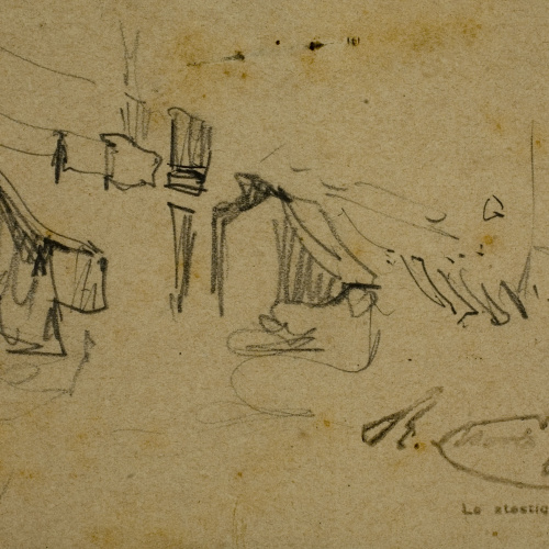 Ramon Martí i Alsina - Apunt per a un quadre d'El Bornet - Cap a 1866-1870 image for: Ramon Martí i Alsina - Apunt per a un quadre d'El Bornet - Cap a 1866-1870