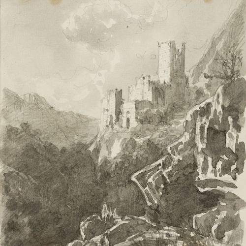image for: Lluís Rigalt - Paisatge amb castell - 1873