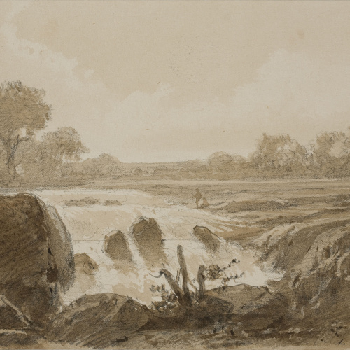image for: Lluís Rigalt - Paisatge amb salt d&#039;aigua - Gener de 1874