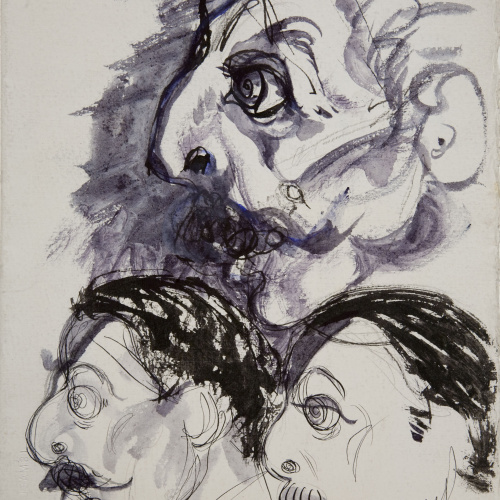 image for: Ismael Smith - Esbossos del retrat d&#039;Enric Granados (anvers) / Esbós del retrat d&#039;Enric Granados i altres personatges (revers) - Cap a 1917