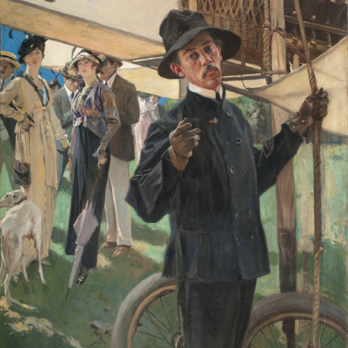 image for: François Flameng - Retrat de l&#039;aeronauta brasiler Alberto Santos-Dumont - 1914