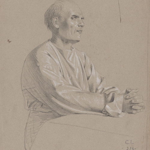 image for: Claudi Lorenzale - Retrat d&#039;home - Cap a 1850-1870