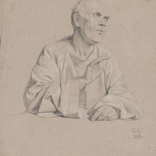 image for: Claudi Lorenzale - Retrat d&#039;home - Cap a 1850-1870