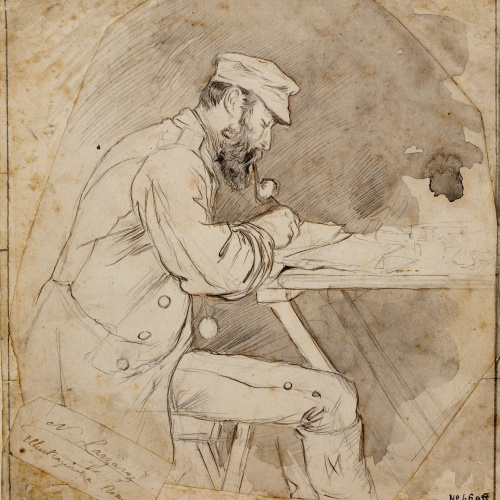 image for: Josep Lluís Pellicer - Retrat del corresponsal N. Larzaraz - 1877