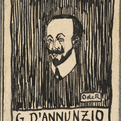 Eugeni d'Ors - Retrat de Gabriele d'Annunzio - Cap a 1910-1920 image for: Eugeni d'Ors - Retrat de Gabriele d'Annunzio - Cap a 1910-1920
