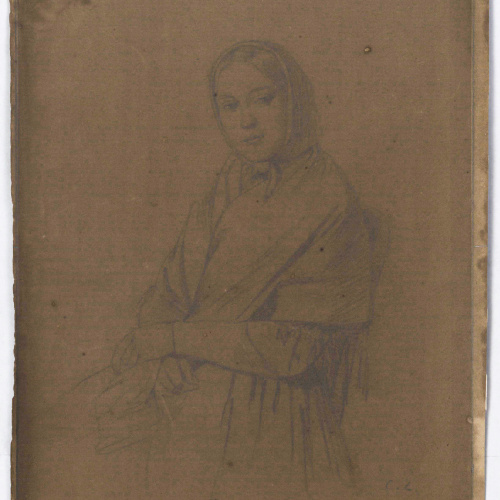 image for: Claudi Lorenzale - Retrat de dona asseguda - Cap a 1860-1880