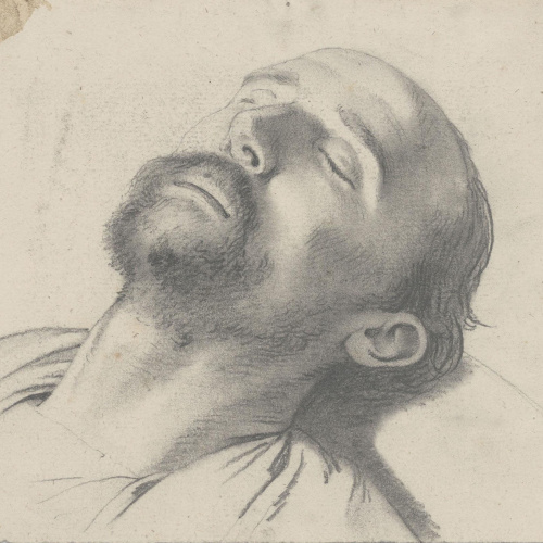 Claudi Lorenzale - Retrat d'home mort - Cap a 1850-1870 image for: Claudi Lorenzale - Retrat d'home mort - Cap a 1850-1870
