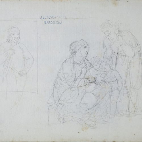 image for: Josep Bernat Flaugier - Sagrada Família amb sant Joan Baptista nen i retrat masculí - Cap a 1800-1812