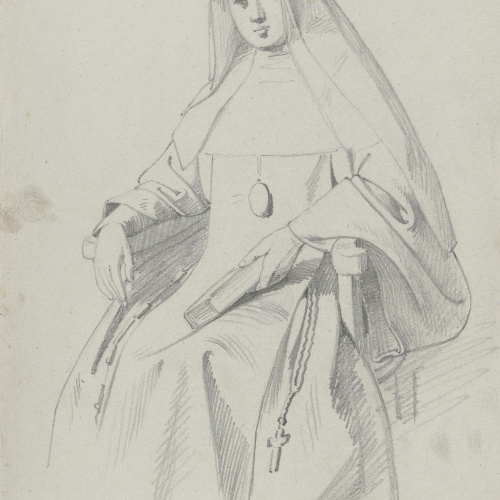 Claudi Lorenzale - Retrat d'una monja - Cap a 1850-1870 image for: Claudi Lorenzale - Retrat d'una monja - Cap a 1850-1870