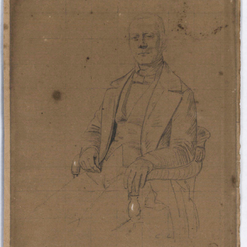 image for: Claudi Lorenzale - Retrat d&#039;home assegut - Cap a 1860-1880