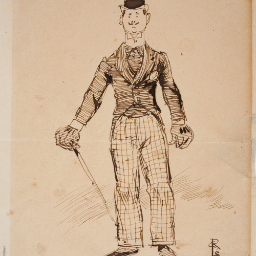 image for: Josep Lluís Pellicer - Retrat caricaturesc - Cap a 1890