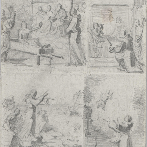 image for: Claudi Lorenzale - Quatre escenes dels miracles de sant Antoni de Pàdua - Cap a 1850-1870