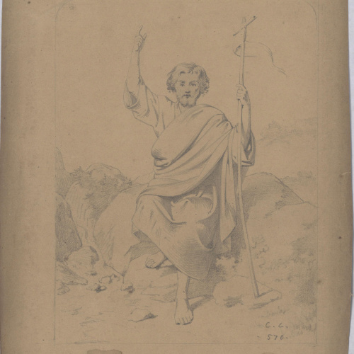 Claudi Lorenzale - Sant Joan Baptista - Cap a 1850-1870 image for: Claudi Lorenzale - Sant Joan Baptista - Cap a 1850-1870