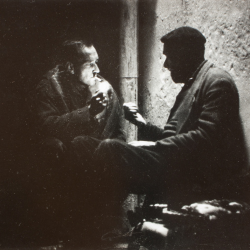 image for: Oriol Maspons - Delibes i El Barbas. Fotografia per al llibre «La caza de la perdiz roja», de Miguel Delibes - 1962
