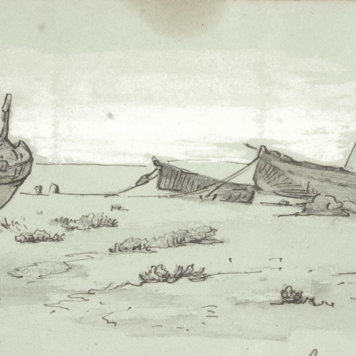 image for: Modest Urgell - Barques a la platja - Cap a 1880