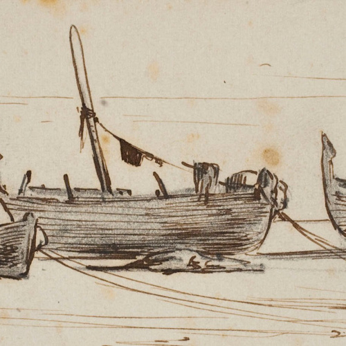 image for: Modest Urgell - Barques a la platja - Cap a 1864