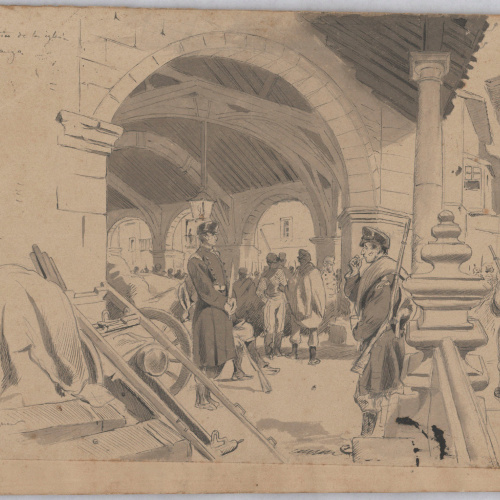 image for: Josep Lluís Pellicer - Pòrtic de l&#039;església de Santa Maria de Durango - 1876