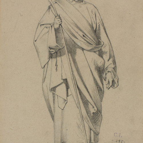 image for: Claudi Lorenzale - Sant [?] (anvers) / Sant [?] (revers) - Cap a 1850-1870