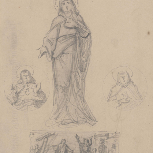 image for: Claudi Lorenzale - Santa Mònica i altres estudis figuratius - Cap a 1868