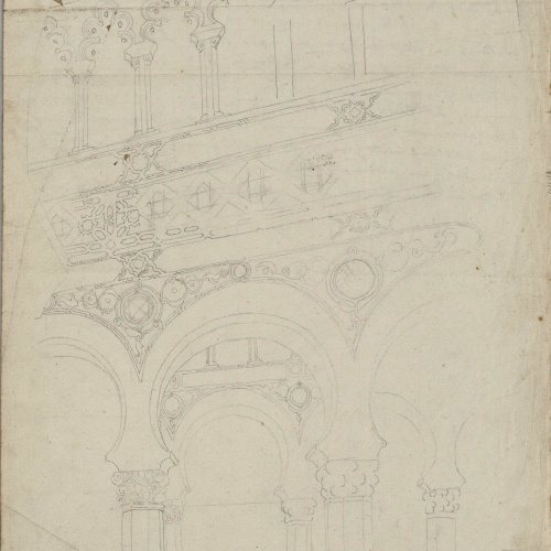 image for: Claudi Lorenzale - Pòrtics i galeria d&#039;estil mudèjar de Santa Maria la Blanca de Toledo - Cap a 1845