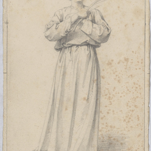 Claudi Lorenzale - Santa amb la palma del martiri - Cap a 1850-1870 image for: Claudi Lorenzale - Santa amb la palma del martiri - Cap a 1850-1870