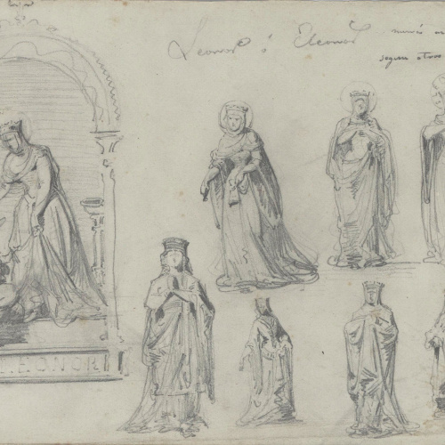 image for: Claudi Lorenzale - Estudis de la figura de santa Leonor - Cap a 1850-1870