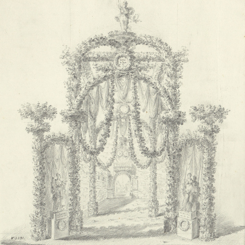 image for: Pau Rigalt - Projecte de decoració triomfal amb motiu de l&#039;entrada a Terrassa dels reis Ferran VII i Maria Amàlia de Saxònia - Cap a 1828