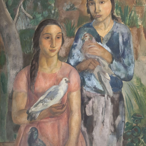 image for: Joaquim Sunyer - Noies i coloms - Cap a 1923
