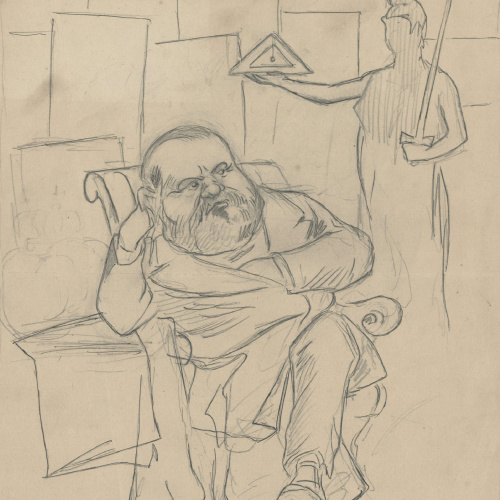 image for: Josep Lluís Pellicer - Caricatura de Nicolás María Rivero - Cap a 1868