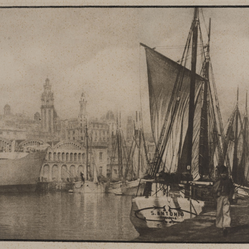 Josep Maria Casals i Ariet - Secando velas (Port de Barcelona) - Cap a 1946 image for: Josep Maria Casals i Ariet - Secando velas (Port de Barcelona) - Cap a 1946