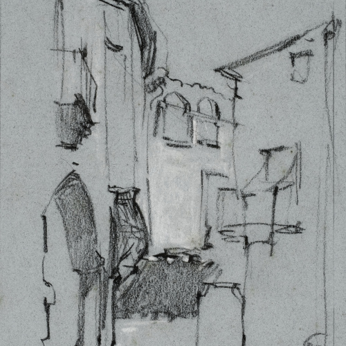 image for: Ramon Martí i Alsina - Un carrer de poble - Cap a 1855-1860
