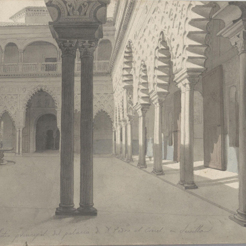 image for: Claudi Lorenzale - Pati principal del Palau de Pere el Cruel a Sevilla - Cap a 1843