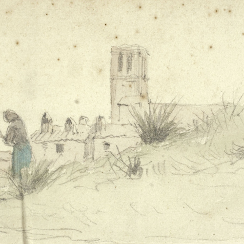 image for: Modest Urgell - Paisatge rural amb camperola - Cap a 1864