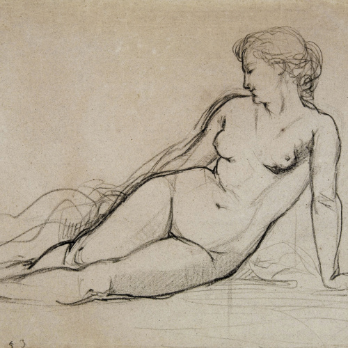 image for: Ramon Martí i Alsina - Nu femení assegut - Cap a 1860-1865