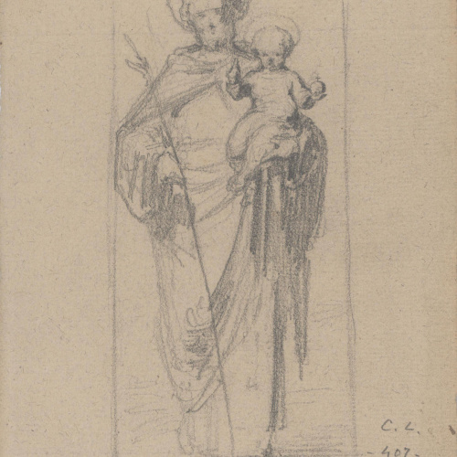 image for: Claudi Lorenzale - Sant Josep amb el Nen - Cap a 1850-1870