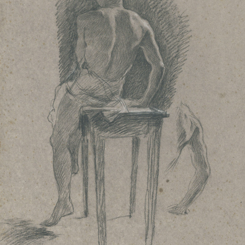 image for: Josep Lluís Pellicer - Estudi de nu masculí (anvers) / Estudi de nu masculí (revers) - 1896