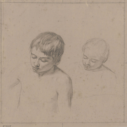 image for: Claudi Lorenzale - Dos estudis de bust nu masculí - Cap a 1850-1860